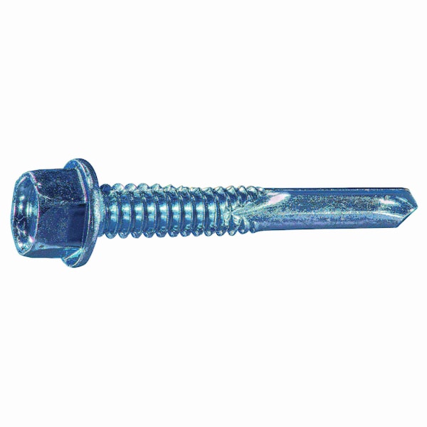 Buildright Self-Drilling Screw, #12 x 1-1/4 in, Zinc Plated Steel Flange Hex Head External Hex Drive, 69 PK 54827 - main